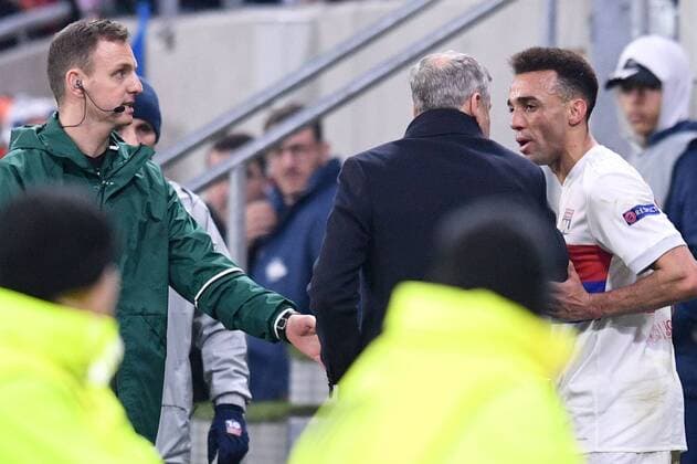 BRUNO GENESIO (ENTRAINEUR LYON) - 20 MARCAL (OL) - COLERE - ALTERCATION FOOTBALL : Lyon vs CSKA Moscou - Ligue Europa - 15 03 2018 FEP Panoramic 