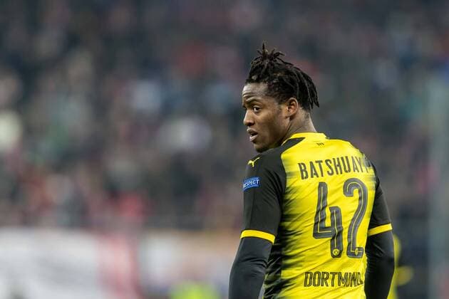 Salzburg Austria 15 03 2018 UEFA Europa League 2017 18 Season Round of 16 Second leg Red Bull Salzburg BV Borussia Dortmund Michy Batshuayi BVB is watching DeFodi048