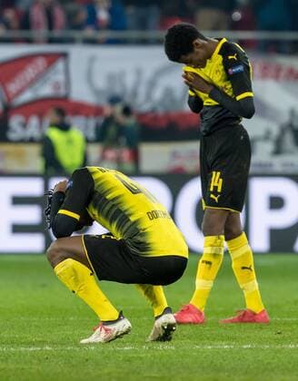 Salzburg Austria 15 03 2018 UEFA Europa League 2017 18 Season Round of 16 Second leg Red Bull Salzburg BV Borussia Dortmund Michy Batshuayi BVB Alexander Isak BVB disappointed DeFodi048