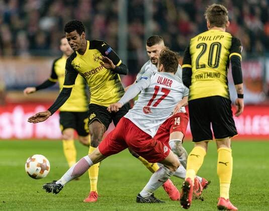 15 03 2018 Red Bull Arena Salzburg UEFA Champions League Round of 16 UEFA Champions League Round of 16 Borussia Dortmunds UEFA Champions League Round of 16 2nd leg match between FC Salzburg and Borussia Dortmund at the Red Bull Arena in Salzburg Austria on 2018 03 15 Salzburg  EX_ADE