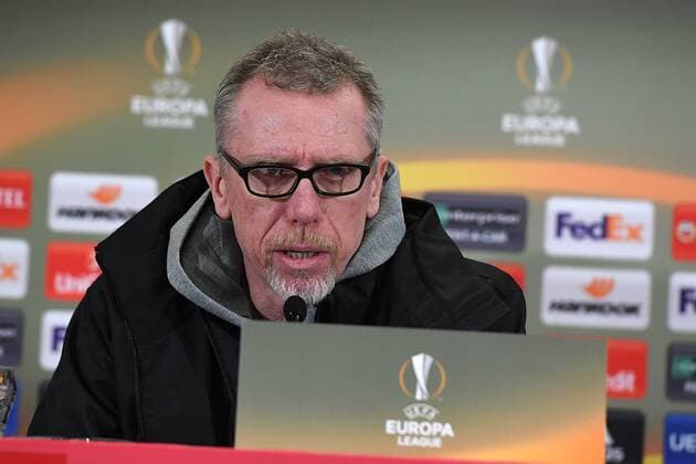 Football Europa League Round of 16 FC Salzburg Borussia Dortmund on 15 03 2018 in the Red Bull Arena in Salzburg Peter Stöger head coach Dortmund at the final press conference xRx