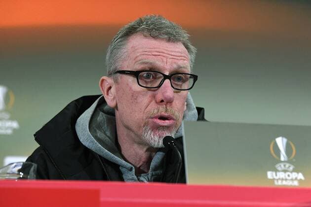 Football Europa League Round of 16 FC Salzburg Borussia Dortmund on 15 03 2018 in the Red Bull Arena in Salzburg Peter Stöger head coach Dortmund at the final press conference xRx