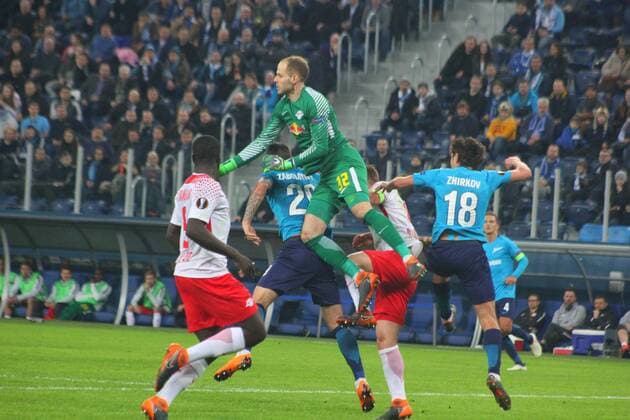 March 15, 2018 - Saint Petersburg, Russia - Russian Federation. Saint-Petersburg. Arena Saint-Petersburg. The UEFA Europa League. Zenit - RB Leipzig. Football match. Round of the Playoffs. Anton Zabolotny. The UEFA Europa League, Zenit - RB Leipzig, 1:1  - ZUMAl75_ 20180315_zaf_l75_063 Copyright: xMaksimxKonstantinovx