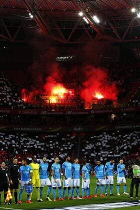 Marseille team group Mannschaftsbild Totale line-up (Marseille), MARCH 15, 2018 - Football Soccer : UEFA Europa League Round of 16 2nd leg match between Athletic Club de Bilbao 1-2 Olympique de Marseille at San Mames stadium in Bilbao, Spain. Noxthirdxpartyxsales  (74292564)