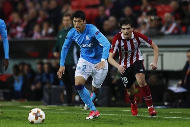 Hiroki Sakai (Marseille), MARCH 15, 2018 - Football Soccer : UEFA Europa League Round of 16 2nd leg match between Athletic Club de Bilbao 1-2 Olympique de Marseille at San Mames stadium in Bilbao, Spain. Noxthirdxpartyxsales  (74292693)