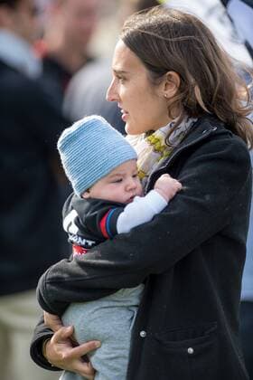- ROUBAIX, FRANCE: The wife and son of German John Degenkolb of Team Giant-Alpecin pictured after the Paris-Roubaix one day cycling race, 253,5 km from Compiegne to the Velodrome in Roubaix, Sunday 12 April 2015. LUCxCLAESSEN  x78209108x