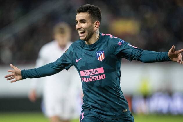 Bilder des Tages - SPORT (180316) -- MOSCOW, March 16, 2018 -- Atletico Madrid s Angel Correa celebrates during the UEFA Europa League round of 16 second leg soccer match between Atletico Madrid and Lokomotiv Moskva in Moscow, Russia, on March 15, 2018. Atletico Madrid won 5-1. ) (SP)RUSSIA-MOSCOW-SOCCER-EUROPA LEAGUE-ATLETICO MADRID VS LOKOMOTIV MOSKVA WuxZhuang 