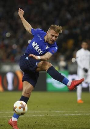 March 15, 2018 - Ciro Immobile of Lazio in action during the Europa League round 16 second leg football match between FC Dynamo Kyiv and SS Lazio, at the Olimpiyskyi stadium in Kyiv, Ukraine, March 15, 2018. Europa League round 16 second leg football match between FC Dynamo Kyiv and SS Lazio - ZUMAs334 82331920st Copyright: xAnatoliixStepanovx