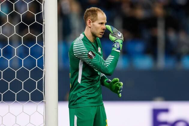 March 15, 2018 - Saint Petersburg, Russia - Peter Gulacsi of RB Leipzig gestures during the UEFA Europa League Round of 16 second leg match between FC Zenit St. Petersburg and RB Leipzig at Saint Petersburg Stadium on March 15, 2018 in Saint Petersburg, Russia. Zenit St Petersburg v RB Leipzig - UEFA Europa League Round of 16: Second Leg  - ZUMAn230 20180315_zaa_n230_692 Copyright: xMikexKireevx