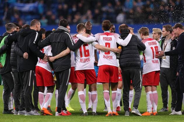March 15, 2018 - Saint Petersburg, Russia - Players of RB Leipzig celebrates after the UEFA Europa League Round of 16 2nd leg football match between FC Zenit Saint Petersburg and RB Leipzig ended at Saint Petersburg Stadium. FC Zenit Saint Petersburg vs RB Leipzig UEFA Europa League Round of 16 2nd leg football match in Saint Petersburg, Russia - 15 Mar 2018 - ZUMAs197 82334983st Copyright: xIgorxRussakx