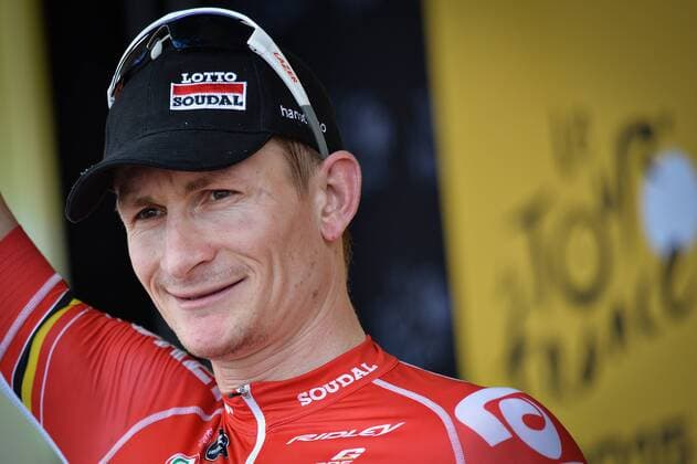 - VALENCE, FRANCE: German Andre Greipel of Lotto - Soudal celebrates on the podium after winning stage 14 of the 2015 edition of the Tour de France cycling race, 183 km from Mende to Valence, France, Sunday 19 July 2015. This year s Tour de France is taking place from 4 to 26 July. DAVIDxSTOCKMAN  x83006367x