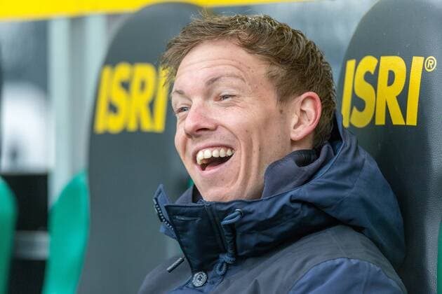Themen der Woche - SPORT Bilder des Tages SPORT Cheftrainer Julian Nagelsmann (Hoffenheim) lacht beim Spiel Borussia Moenchengladbach vs. TSG 1899 Hoffenheim, Fussball, 1. Bundesliga, 17.03.2018 Moenchengladbach *** Head coach Julian Nagelsmann Hoffenheim laughs at the game Borussia Moenchengladbach vs TSG 1899 Hoffenheim Soccer 1 Bundesliga 17 03 2018 Moenchengladbach Copyright: xMarioxHommesx Eibner-Pressefotox EP_mhs