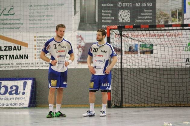 Michael Stotz Neuhausen and Jan Reusch Neuhausen playing TV Hochdorf vs TV Neuhausen 1893 in the 3 Handball League South on 17 03 2018 Hochdorf Assenheim Copyright: xEIBNER MichaelxBermelx EP_MBL