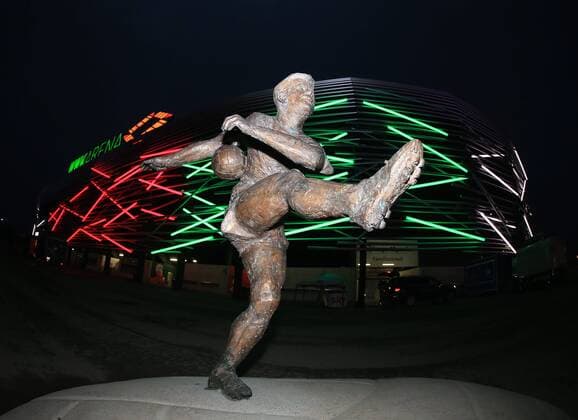 20180317 1 BL FC Augsburg vs Werder Bremen WWK Arena Augsburg Football Sport im Bild Helmut Haller Memorial in front of the WWK Arena