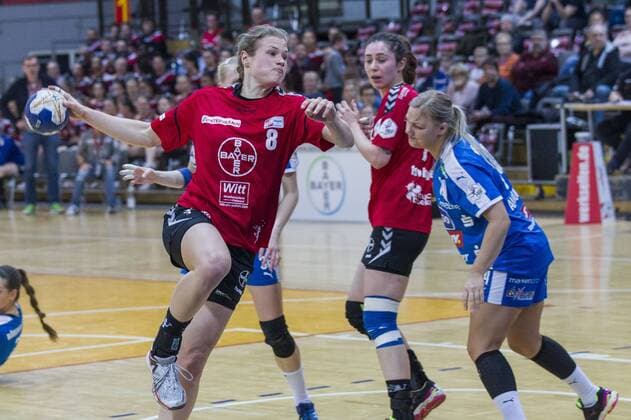 Handball Bundesliga TSV Bayer 04 Leverkusen HC Roedertal 20 19 Handball Bundesliga TSV Bayer 04 Leverkusen HC Roedertal 20 19 18 18 2018 Leverkusen Ostermann Arena Germany Photo Ralf Kardes Elf Sally Potocki 8 RM RL xrkx