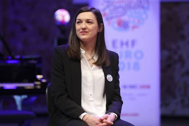 Blandine Dancette HANDBALL : Conference de Presse Euro Feminin 2018 - 19 03 2018 GwendolineLeGoff Panoramic 
