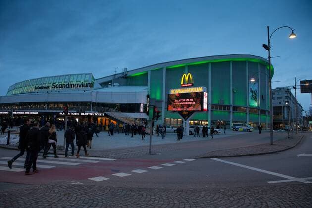 180319 Scandinavium exteriört before quarter final 1 in the SM final in ice hockey in SHL between Frölunda and Malmö Redhawks on March 19, 2018 in Gothenburg  Copyright: MICHAELxERICHSEN BB180319MI001