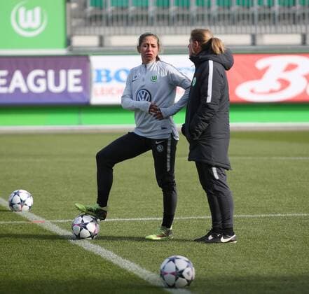 VfL vs Slavia Prag CL Womens preliminary reports Wolfsburg Germany 21 03 2018 FOOTBALL VfL Wolfsburg vs Slavia Prague Training Quarterfinals UEFA Womens Champions League Season 2017 18 Picture shows Anna Blässe VfL Wolfsburg Wolfsburg
