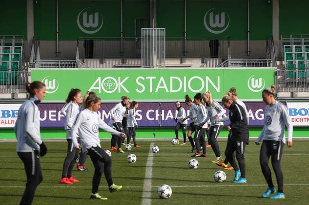 VfL vs Slavia Prag CL Womens preliminary reports Wolfsburg Germany 21 03 2018 FOOTBALL VfL Wolfsburg vs Slavia Prague Training Quarterfinals UEFA Womens Champions League Season 2017 18 Picture shows VfL Team Training Women Wolfsburg