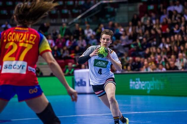 EURO Qualifiers Germany Spain Alina Grijseels 4 Germany Lara Gonzalez Ortega 27 Spain EURO Qualifiers Germany Spain Stuttgart 21 03 18 Handball EC Qualifiers Stuttgart Baden Wuerttemberg Germany Scharrena