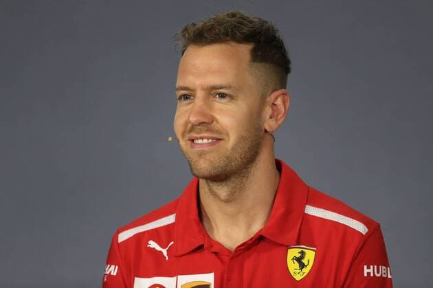 22nd March 2018, Melbourne Grand Prix Circuit, Melbourne, Australia; Melbourne Formula One Grand Prix, Arrivals and press conference PK Pressekonferenz Scuderia Ferrari, Sebastian Vettel  ActionPlus12003689