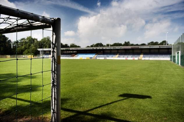 Fußball, Stadiongeschichte SC Paderborn - SCHLOSS NEUHAUS, GERMANY: The original stadium of SC Paderborn 07 in Schloss Neuhaus, the football club who got promoted into the Bundesliga in May 2014, Tuesday 15 July 2014. CHRISTOPHExKETELS  x60378264x