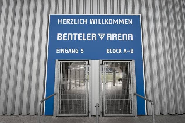 Fußball, Stadiongeschichte SC Paderborn - PADERBORN, GERMANY: Impressions of the Benteler Arena of the SC Paderborn 07 football club who got promoted into the Bundesliga in May 2014, Tuesday 15 July 2014. CHRISTOPHExKETELS  x60378292x