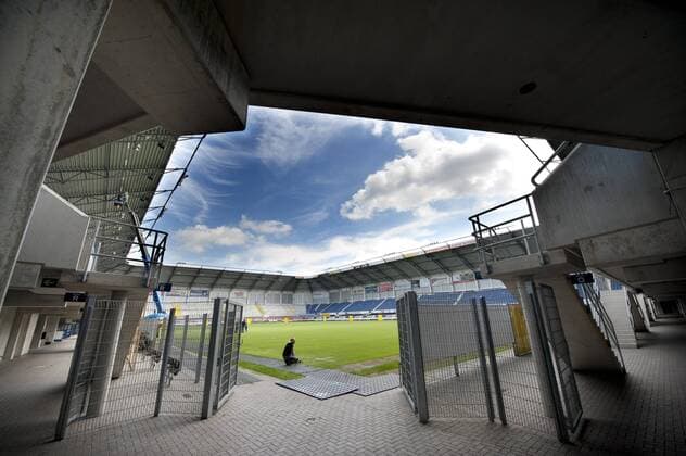 Fußball, Stadiongeschichte SC Paderborn - PADERBORN, GERMANY: Impressions of the Benteler Arena of the SC Paderborn 07 football club who got promoted into the Bundesliga in May 2014, Tuesday 15 July 2014. CHRISTOPHExKETELS  x60378327x
