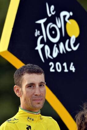 - PARIS, FRANCE: Italian Vincenzo Nibali of Astana Pro Team wearing the yellow jersey of leader in the overall ranking after the last stage of the 101st edition of the Tour de France cycling race, 137,5km from Evry to Paris Champs-Elysees, France, on Sunday 27 July 2014. ERICxLALMAND  x60620002x
