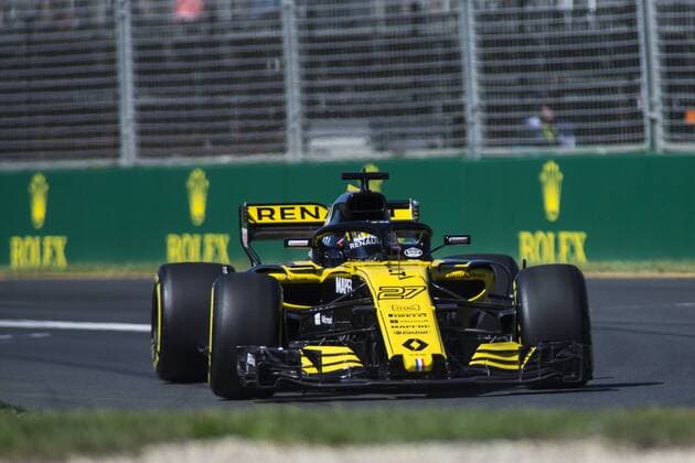23rd March 2018, Melbourne Grand Prix Circuit, Melbourne, Australia; Melbourne Formula One Grand Prix, Friday free practice; The number 27 Renault driven by Nico Hulkenberg  ActionPlus12004149