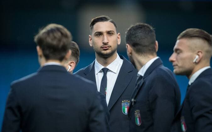 Goalkeeper Gianluigi Donnarumma (AC Milan) of Italy during the International Friendly L?nderspiel match between Argentina and Italy at the Etihad Stadium, Manchester, England on 23 March 2018. Copyright: xAndyxRowlandx PMI-1909-0013