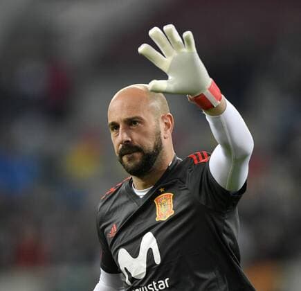 Before the match Training Warm-up Goalkeeper Pepe Reina ESP Gesture Gesture DFB Internationals Germany GER vs Spain ESP Friendly Match Test match in the away jersey Esprit Arena Dusseldorf Germany 23 03 2018 DFB Internationals Germany GER vs Spain ESP