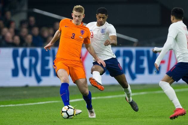 Matthijs de Ligt of Holland, Marcus Rashford of England during the International Friendly Länderspiel match match between The Netherlands and England at the Amsterdam Arena on March 23, 2018 in Amsterdam, The Netherlands International friendly match 2017 2018 xVIxVIxImagesx xTomxBodexMultimediaxIVx 10423418