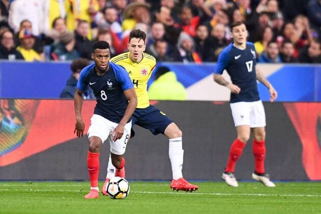 08 THOMAS LEMAR (FRA) - 04 SANTIAGO ARIAS (COL) FOOTBALL : France vs Colombie - Match Amical - 23 03 2018 AnthonyBIBARD FEP Panoramic 
