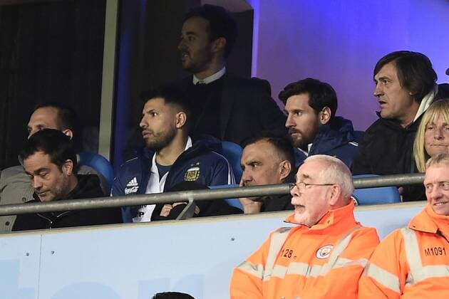 Db Manchester (Inghilterra) 23 03 2018 - amichevole Argentina-Italia foto Daniele Buffa Image nella foto: Sergio Auguro-Lionel Messi 