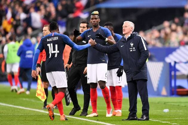 DIDIER DESCHAMPS (SELECTIONNEUR FRANCE) - 06 PAUL POGBA (FRA) - REMPLACEMENT FOOTBALL : France vs Colombie - Match Amical - 23 03 2018 AnthonyBIBARD FEP Panoramic 