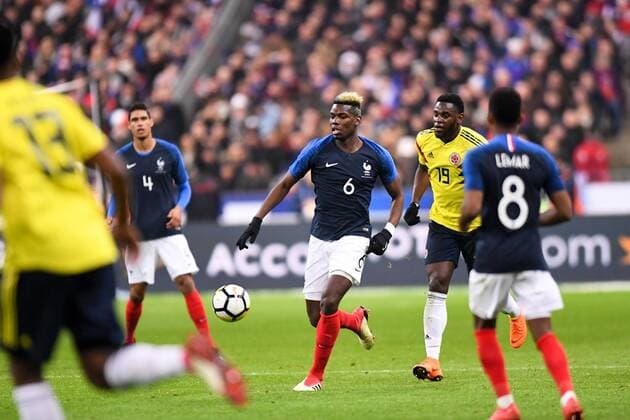 06 PAUL POGBA (FRA) - 19 DUVAN ZAPATA (COL) FOOTBALL : France vs Colombie - Match Amical - 23 03 2018 AnthonyBIBARD FEP Panoramic 