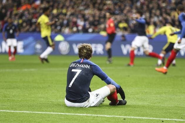Bilder des Tages - SPORT Fußball, Frankreich - Kolumbien March 23, 2018 - Saint-Denis, Ile-de-France, France - Antoine Griezmann 7; during the friendly football match between France and Colombia at the Stade de France, in Saint-Denis, on the outskirts of Paris, on March 23, 2018. France v Colombia - International Friendly Länderspiel  - ZUMAn230 20180323_zaa_n230_475 Copyright: xElyxandroxCegarrax