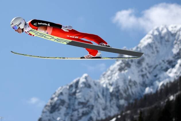 Ski jumping Skispringen Ski nordisch - FIS WC Planica PLANICA,SLOVENIA,24.MAR.18 - NORDIC SKIING, SKI JUMPING, SKI FLYING - FIS World Cup Final. Image shows Simon Ammann (SUI). GEPAxpictures xMaticxKlansek