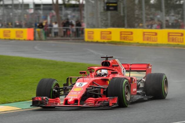 Sebastian Vettel Scuderia Ferrari with his car on the track Grand Prix of Australia 2018 race Motorsport Formula 1 24 03 2018 Melbourne Copyright: xIllman Eibner-Pressefotox EP_eer