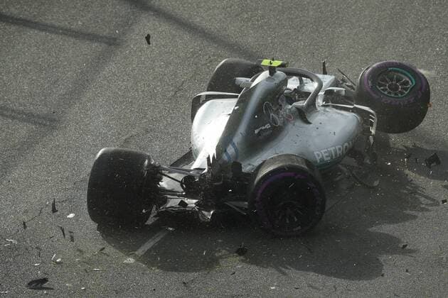 Valtteri Bottas Mercedes AMG Petronas Formula One team after his accident Grand Prix of Australia 2018 Race Motorsport Formula 1 24 03 2018 Melbourne Copyright: xIllman Eibner-Pressefotox EP_eer