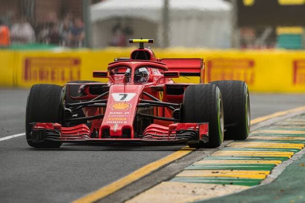 Kimi Raikkoenen Scuderia Ferrari with his car on the track Grand Prix of Australia 2018 race Motorsport Formula 1 24 03 2018 Melbourne Copyright: xIllman Eibner-Pressefotox EP_eer