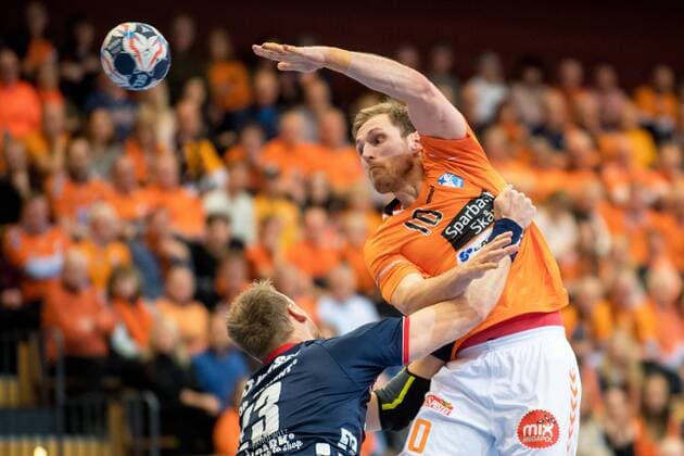 180324 Kristianstad Albin Lagergren during the Champions League Handball match between Kristianstad and Flensburg on March 24, 2018 in Kristianstad  Copyright: AvdoxBilkanovic BB180324AB001