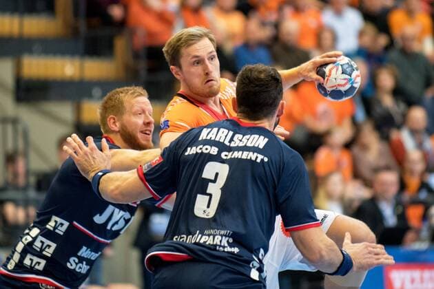 180324 Kristianstad Albin Lagergren during the Champions League Handball match between Kristianstad and Flensburg on March 24, 2018 in Kristianstad  Copyright: AvdoxBilkanovic BB180324AB002