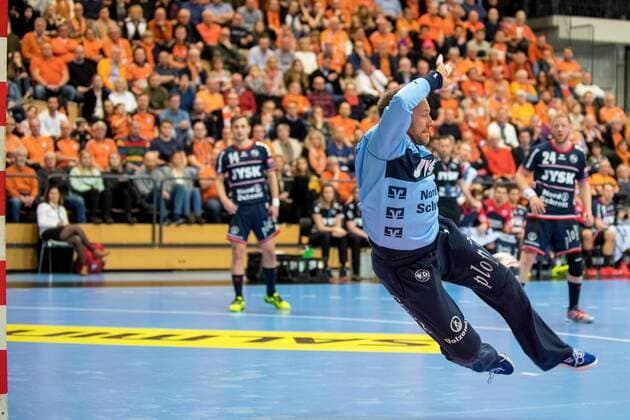 180324 Flensburgs blacksmith Rasmus Lind during the Champions League match between Kristianstad and Flensburg on March 24, 2018 in Kristianstad  Copyright: AvdoxBilkanovic BB180324AB006