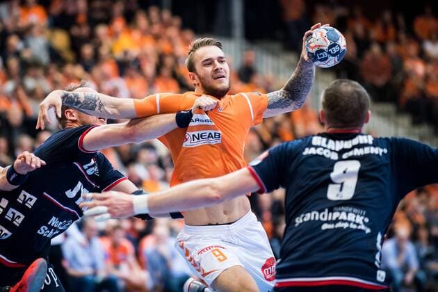 180324 Kristianstad Tore Stig Moen Nilsen during the Champions League match between Kristianstad and Flensburg on March 24, 2018 in Kristianstad  Copyright: AvdoxBilkanovic BB180324AB015
