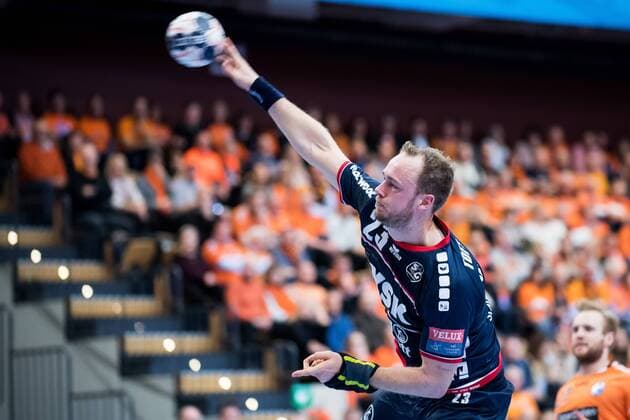 180324 Flensburgs Henrik Toft Hansen during the Champions League match between Kristianstad and Flensburg on March 24, 2018 in Kristianstad  Copyright: AvdoxBilkanovic BB180324AB037