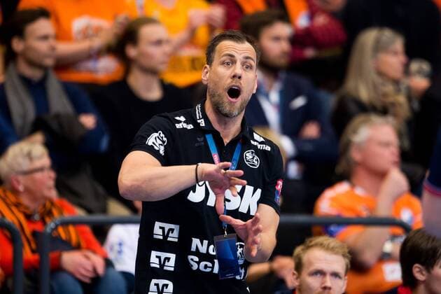 180324 Flensburg assistant coach Mark Bult during the Champions League match between Kristianstad and Flensburg on March 24, 2018 in Kristianstad  Copyright: AvdoxBilkanovic BB180324AB059