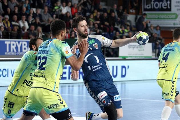 Marko Kopljar (Berlin) HANDBALL : Coupe EHF - Phase de groupes - 5eme journee - Saint-Raphael Var Handball vs Füchse Berlin - 24 03 2018 KevinDomas Panoramic 