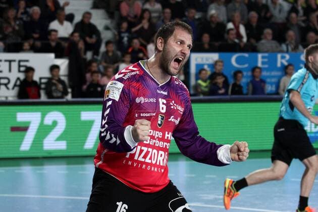 Mihai Popescu (Saint-Raphael) HANDBALL : Coupe EHF - Phase de groupes - 5eme journee - Saint-Raphael Var Handball vs Füchse Berlin - 24 03 2018 KevinDomas Panoramic 